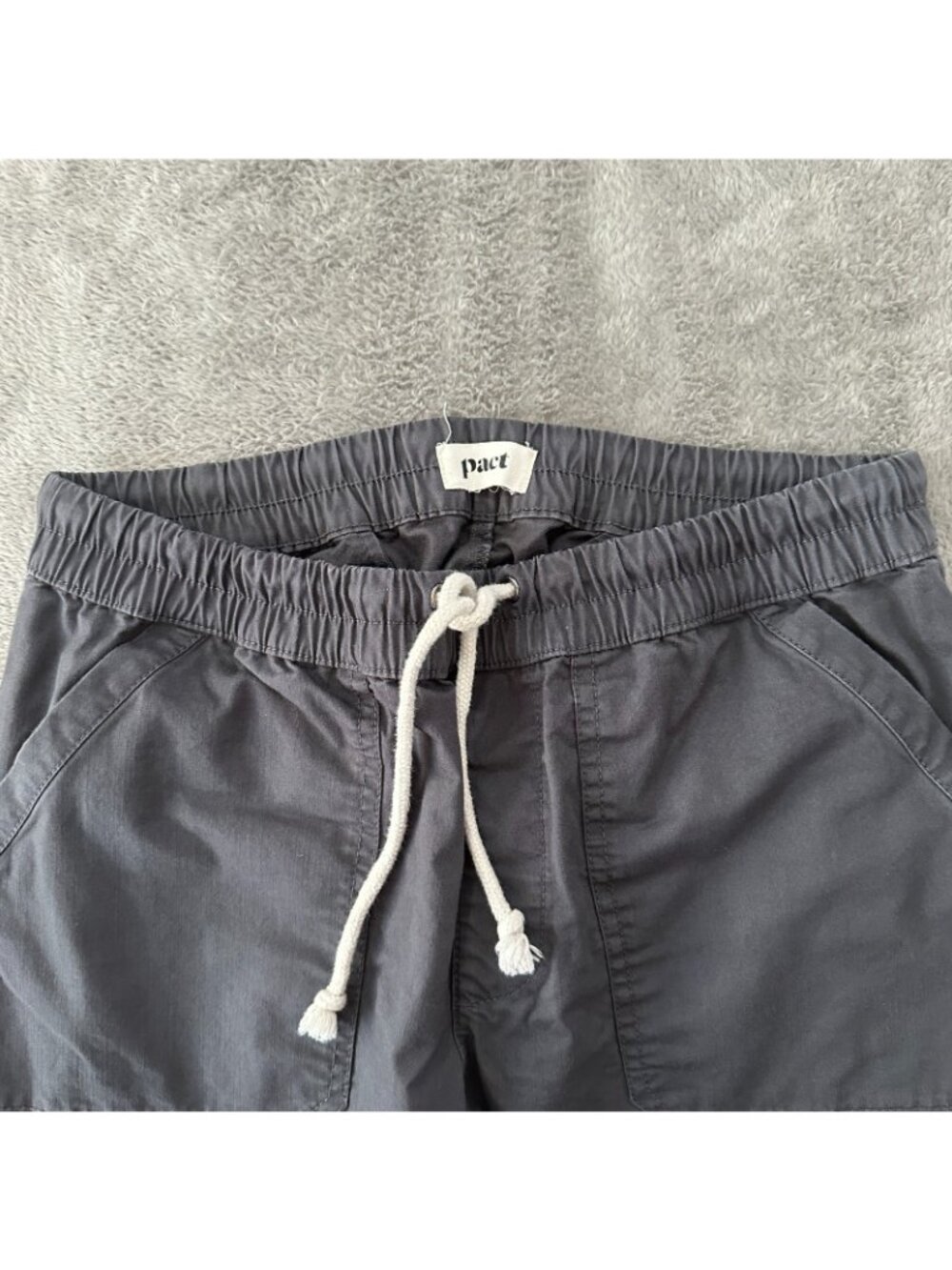 Pact Organic Cotton Gray Pull On Pants Women's MEDIUM - Picture 3 of 7
